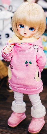 USD Small Rabbits Chic Hooded-T - Pink
